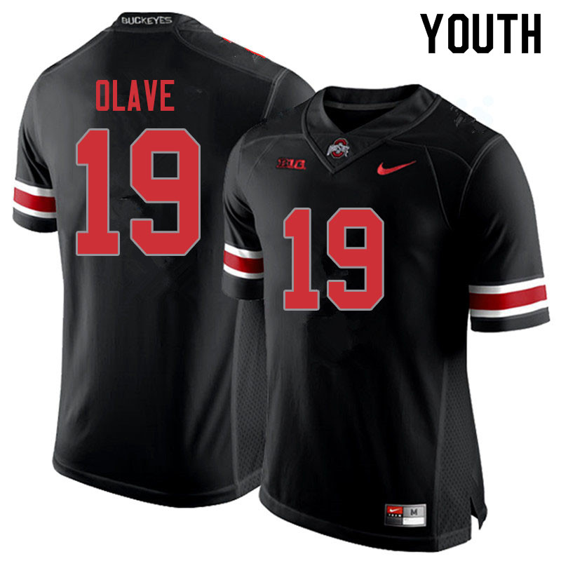 Youth #19 Chris Olave Ohio State Buckeyes College Football Jerseys Sale-Blackout